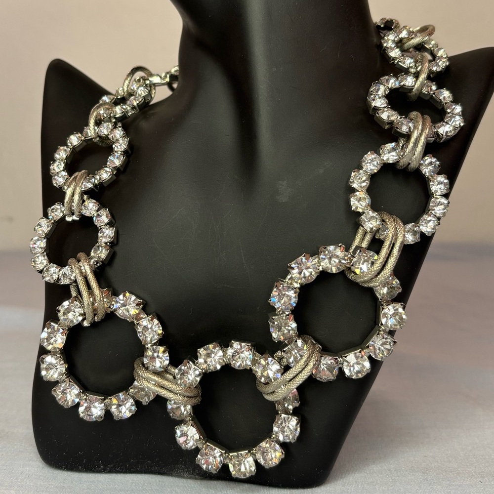 Unique Rhinestone Statement Necklace With Graduat… - image 3
